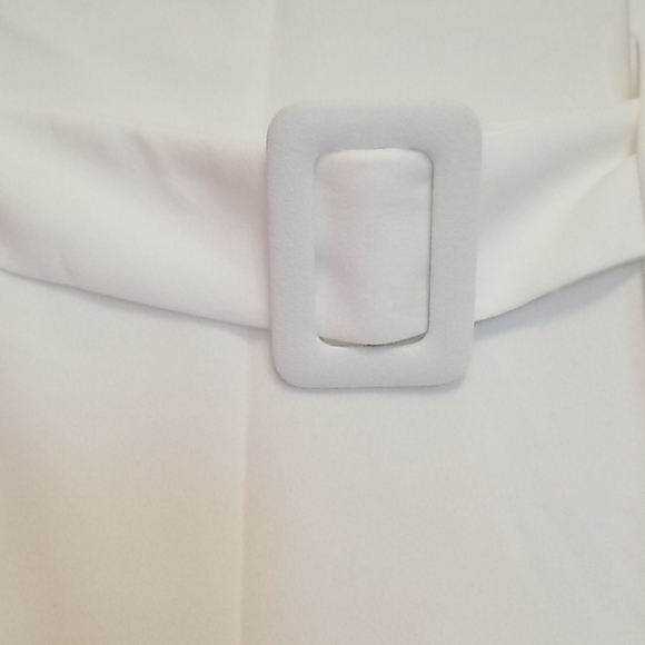 High waist belted white trousers - Picture 4 of 6